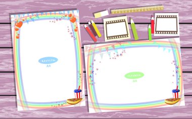 Fotoğraf çerçevesi masanın üzerinde. Yatay ve dikey