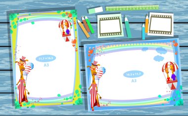 Fotoğraf çerçevesi masanın üzerinde. Yatay ve dikey