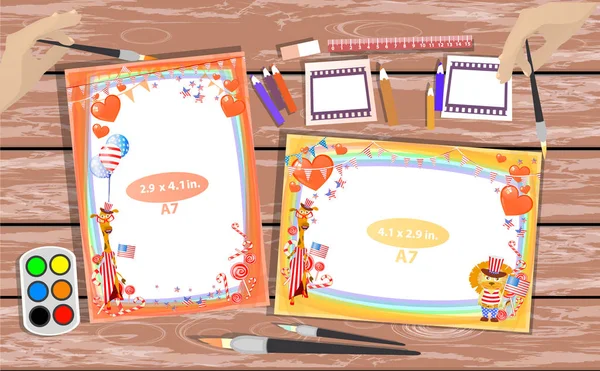 Fotoğraf çerçevesi masanın üzerinde. Yatay ve dikey