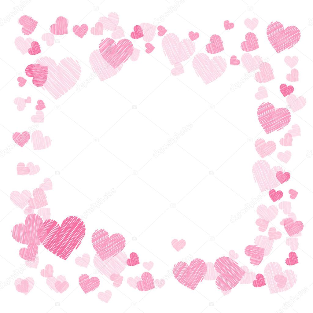 Photo frame. Hearts. for lovers. Square