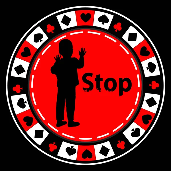 Schluss mit dem Glücksspiel. Poker-Logo-Konzept. Illustration — Stockvektor