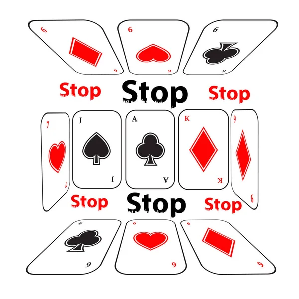 Stop gambling addiction. Danger concept. Illustration — Stock Vector
