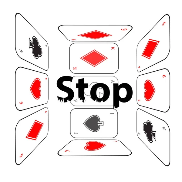 Stop gambling addiction. Danger concept. — Stock Vector