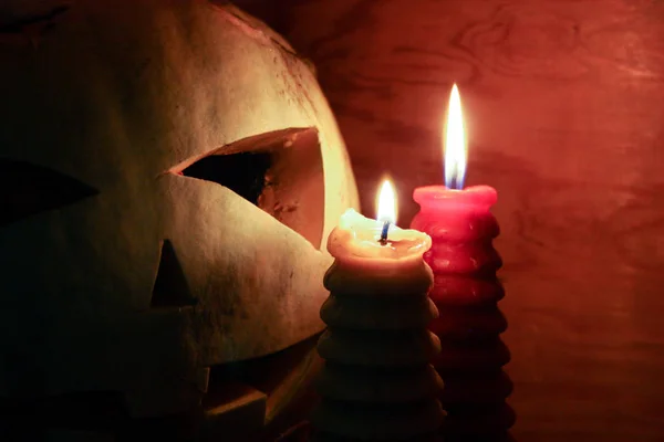 Concepto de Halloween. Los ojos de la calabaza — Foto de Stock