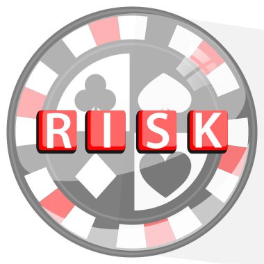 risk poker kavram düğme. Poker chip