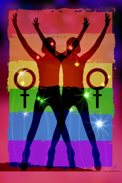 Сексуальное меньшинство. геи, лесбиянки — стоковый вектор