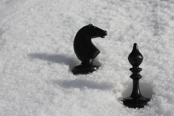 知的戦いの概念。2 つのチェス — ストック写真