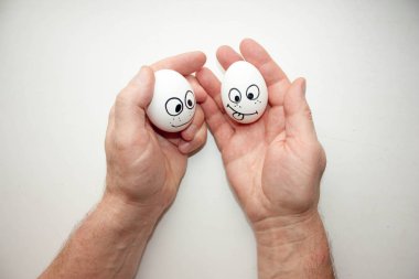 doğru beslenme kavramı. komik yumurta