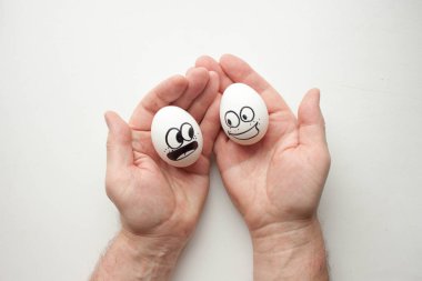 doğru beslenme kavramı. komik yumurta