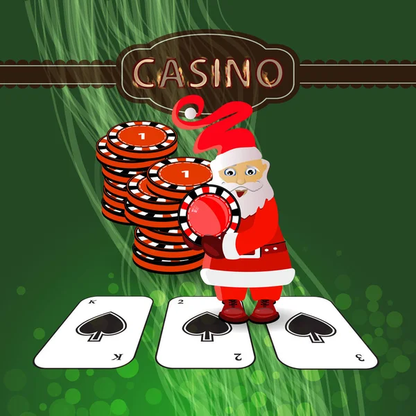 New Year's Poker casino. happy new year — ストックベクタ