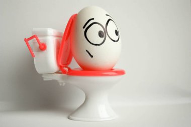 Ağrı karın kavram. komik yumurta