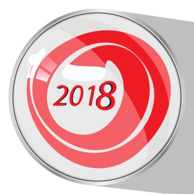 Yeni yıl logosunu görmeniz gerekir. düğme kap santa claus kap