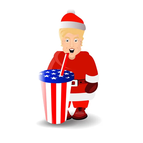 Donald Trump in de afbeelding van de Kerstman. — Stockvector