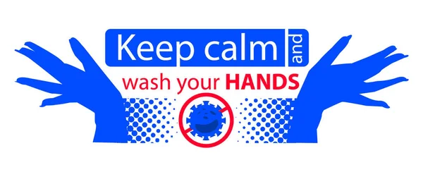 Keep Calm Wash Your Hands Take Care Each Other Keep — Stock Vector