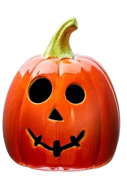  Cadılar Bayramı Balkabağı. Fullface.Black delik. Beyaz b izole