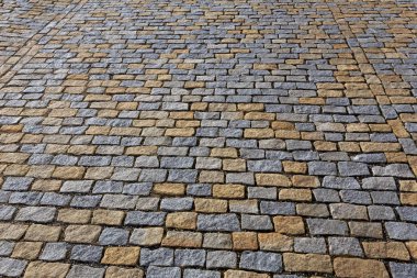 Doku cobblestones gri ve sarı taş kaplama