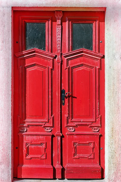 Röd vintage dörrar — Stockfoto