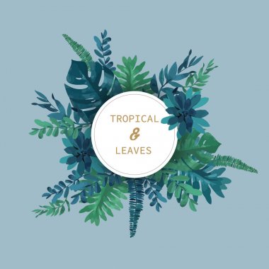 Yaprakları tropikal vektör tasarım yaz