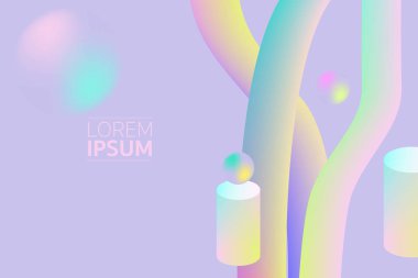 3D çizgi yumuşak renkli arka plan soyut