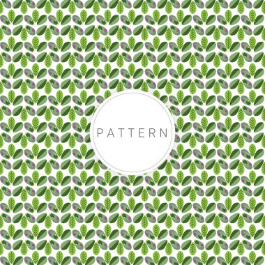 yeşil ve bej yaprakları ile dekoratif şablon doku