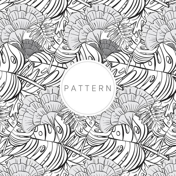 Siyah ve beyaz yaprak desen çizmek