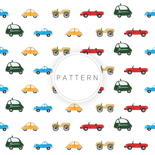 Cute retro elle çizilmiş desenle araba