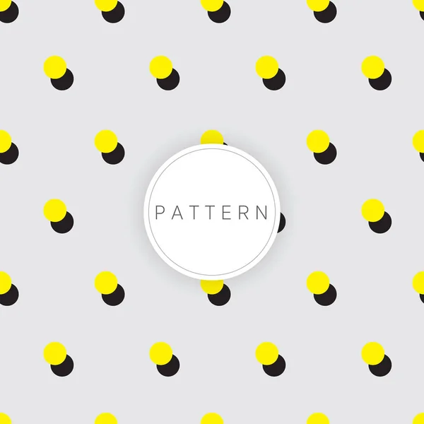 Tegel patroon met gele polka dots op witte achtergrond — Stockvector