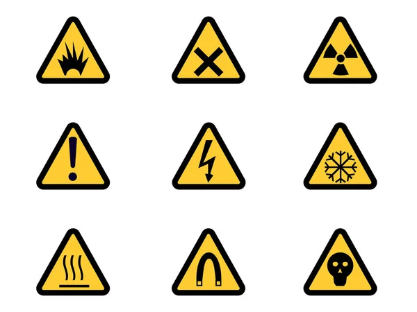 Набір трикутних попереджувальних знаків небезпеки — стоковий вектор