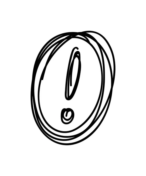 Vector Sketch Exclamation Mark in the Circle — Stock Vector
