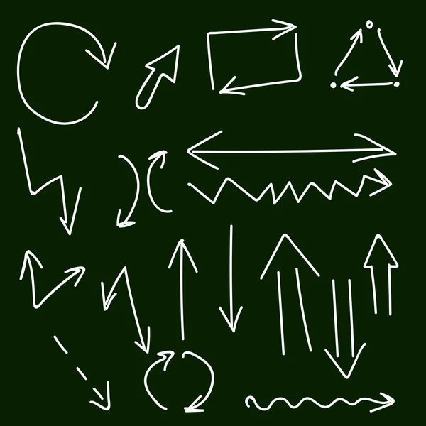 Векторні Крейдяні Стрілки. Мальована рука ілюстрація . — стоковий вектор