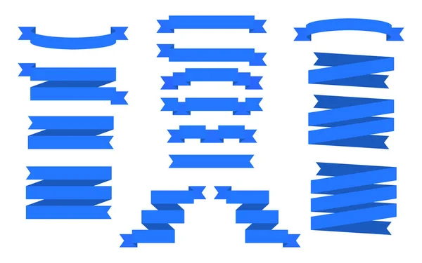 Conjunto de fitas azuis. Bandeiras vetoriais . —  Vetores de Stock