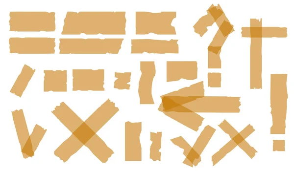 Yapışkan bantlar. Beyaz arka plan üzerinde izole vektör yapışkan yapıştırıcı bant parça.