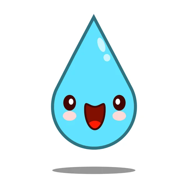 Kawaii agradable tímido gota de agua — Archivo Imágenes Vectoriales