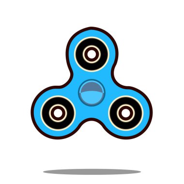 El spinner düz vektör çizim. El spinner hileci. Vektör çizim üzerinde beyaz izole
