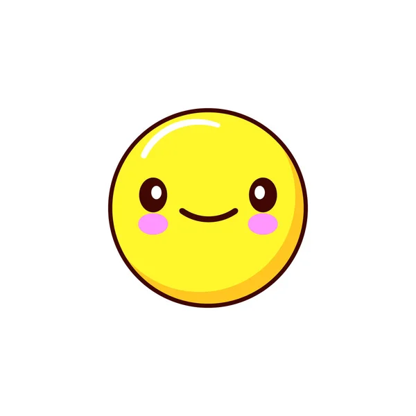Ícone emoticon sorridente kawaii. Concepção plana Vector —  Vetores de Stock