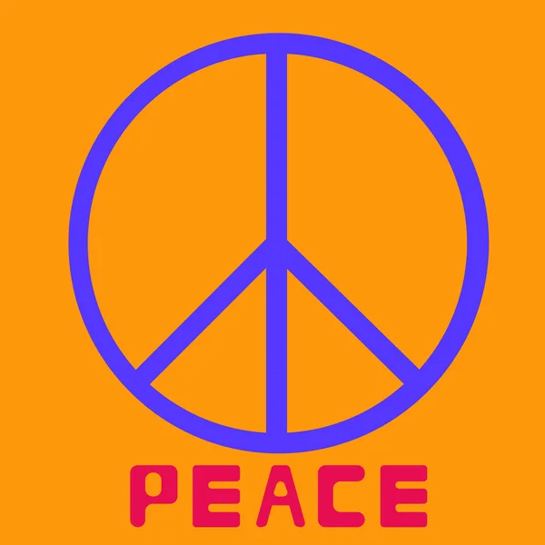 オレンジ色の背景のフラット デザイン ベクトルの平和シンボル アイコン ベクトル友好平和 — ストックベクタ