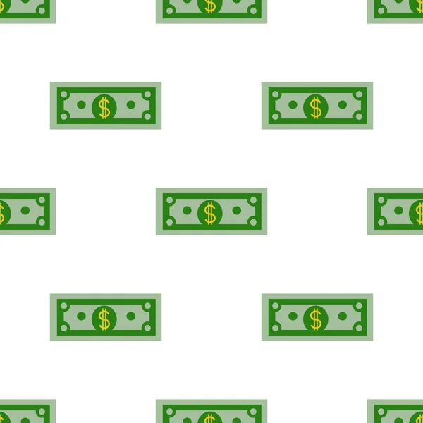 Dollars bill seamless pattern on a white background. Flat design Vector — Stock Vector