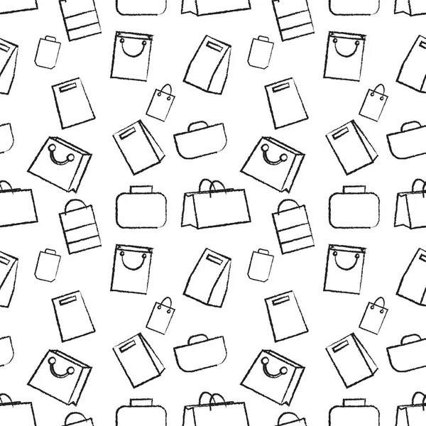 Handgezeichnete Doodle Skizze Illustration nahtlose Muster von Taschen Fall, Handtasche, Kupplung. flacher Designvektor — Stockvektor