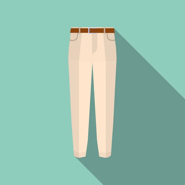 Ikona spodnie na zielony nowoczesne spodnie ilustracji wektorowych. Bawełniane modne eleganckie spodnie z długim cieniem. Płaska konstrukcja wektor — Wektor stockowy