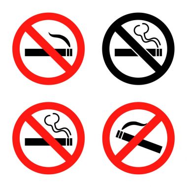 Hiçbir yasaktır Icons set. Düz tasarım vektör