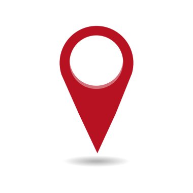 Harita PIN düz tasarım stili modern simgesi, işaretçi en az vektör simgesi, marker işareti
