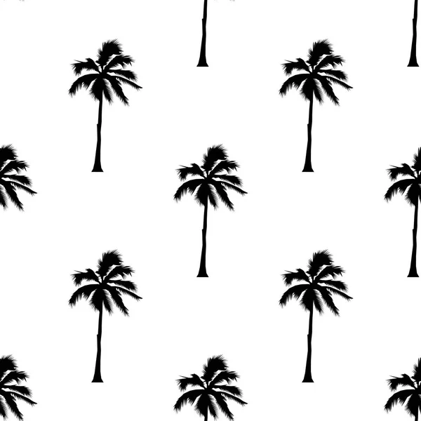 Palm tree pattern seamless texture on white background for any web design or textile. Vector — Stock Vector