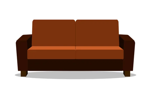 Reális kanapé Modern reális kényelmes kanapé. Lakás design vektor illusztráció — Stock Vector