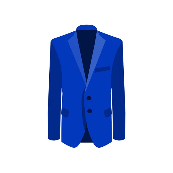 Ilustração vetorial de um terno azul sobre fundo branco. Negócio terno, negócio, terno dos homens, homem no terno . — Vetor de Stock