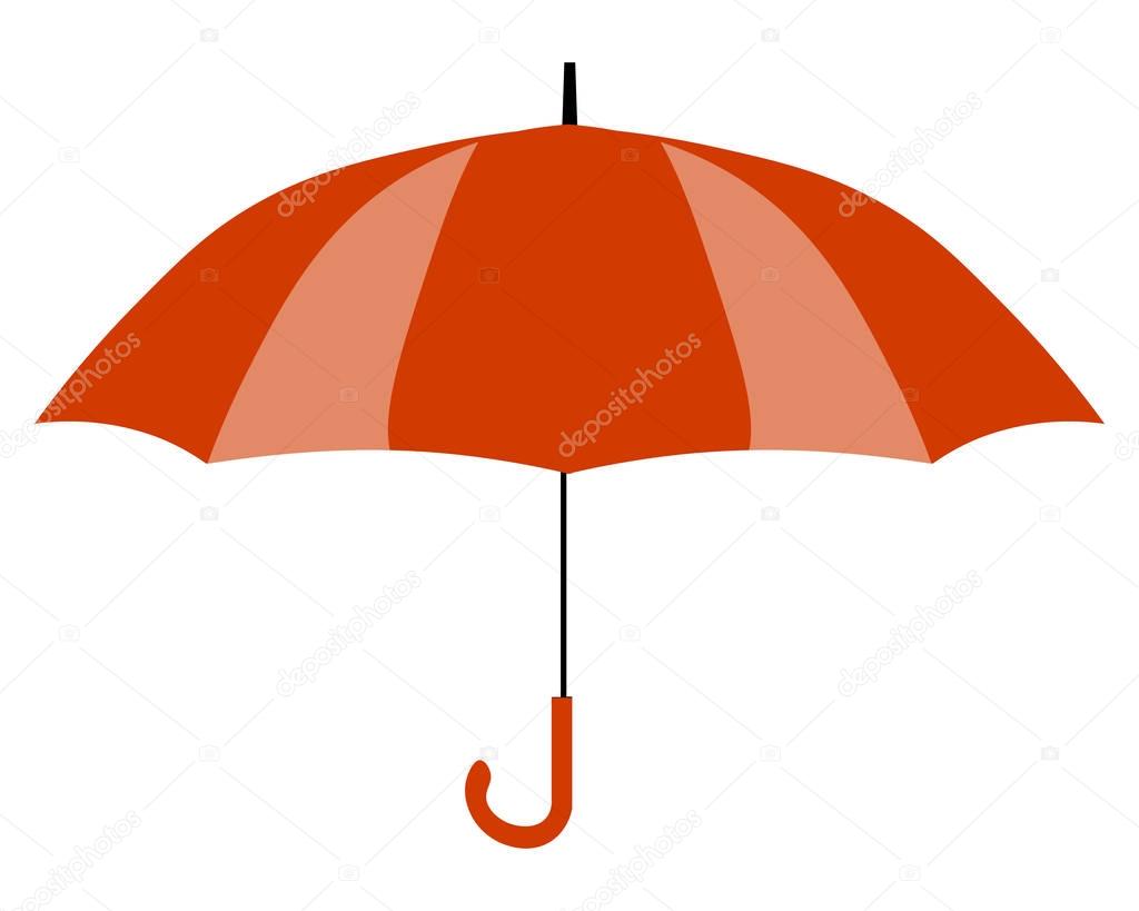 Red umbrella icon. Yellow umbrella icon isolated on background. Flat design Vector Illustration