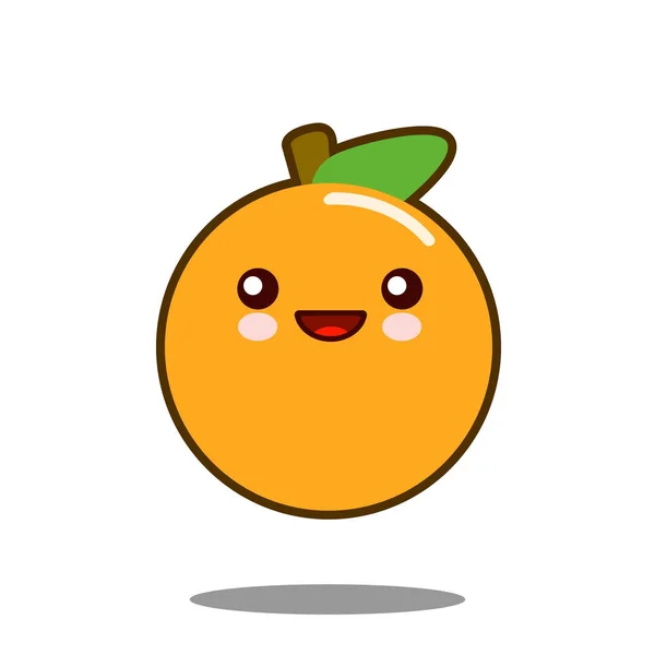 Icono de personaje de dibujos animados de fruta naranja kawaii Diseño plano — Foto de Stock