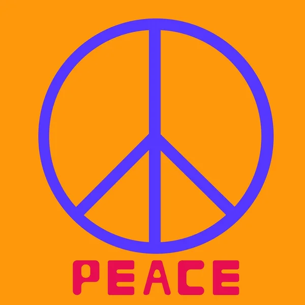 Peace symbol icon  friendship pacifism on orange background Flat design — Stock Photo, Image