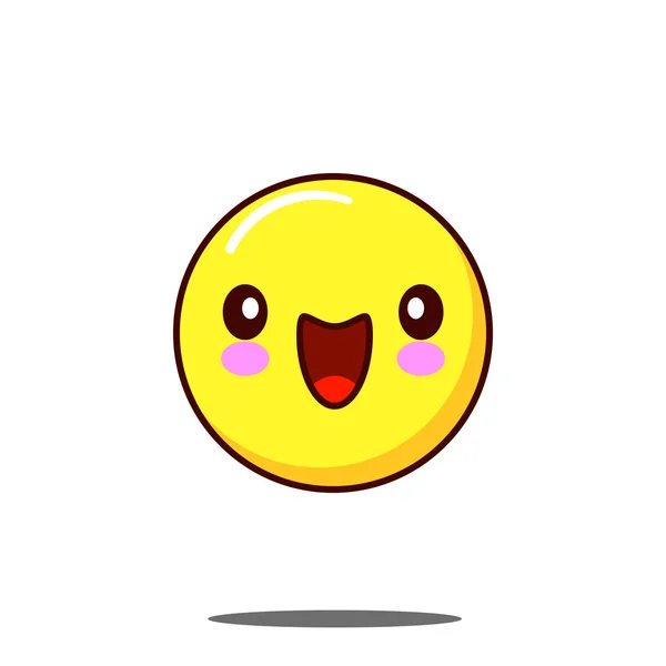 Lachende emoticon pictogram kawaii. Platte ontwerp — Stockfoto
