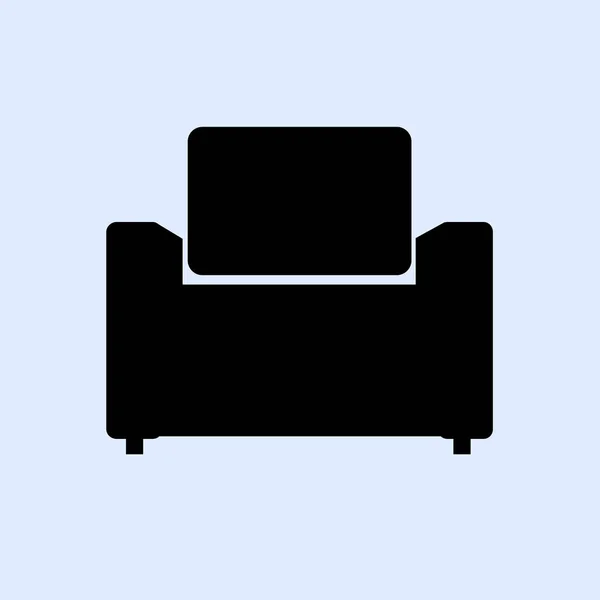 Illustration vectorielle fauteuil isolé sur fond gris. Fauteuil doux icône. Fauteuil de style ancien icône . — Image vectorielle