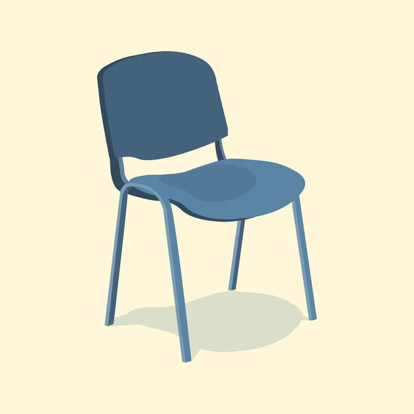 Sandalye tek nesne gerçekçi uygulama projesi. Üzerinde mavi arka plan izole. 3D vektör çizim — Stok Vektör